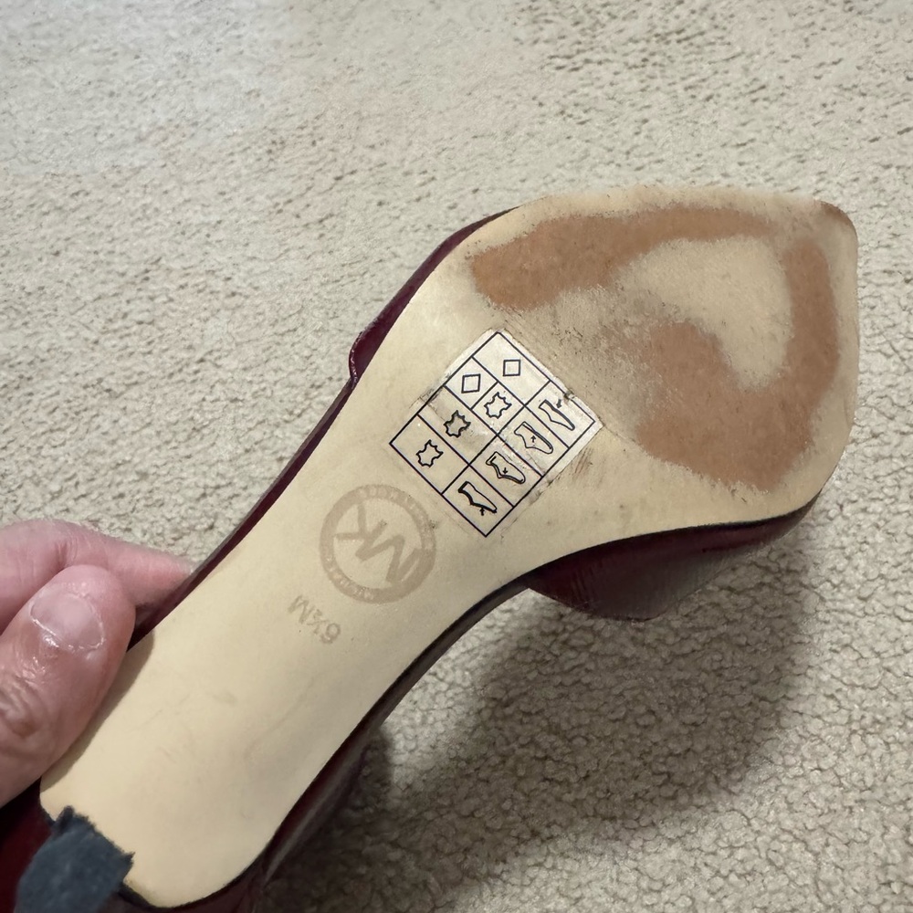 Michael Kors Burgundy Ankle Strap Heels - Picture 5 of 6